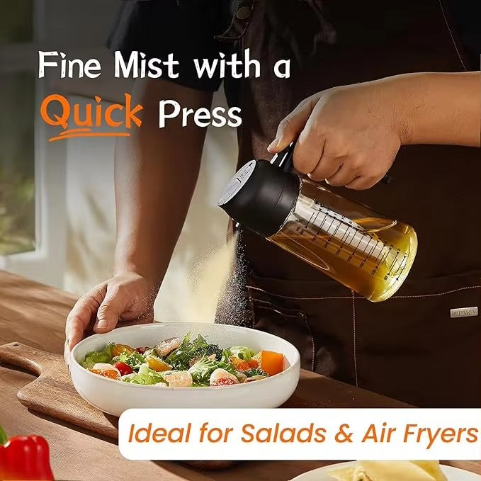 2-in-1 Smart Oil Dispenser — Spray & Pour Precision Bottle for Kitchen, BBQ & Air Fryers