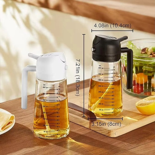 2-in-1 Smart Oil Dispenser — Spray & Pour Precision Bottle for Kitchen, BBQ & Air Fryers